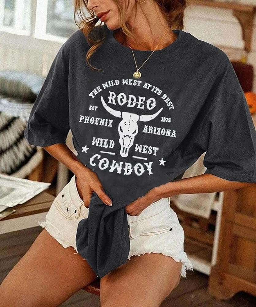 Wild Soul T-Shirt Women Vintage Western Bleached Tee Tops
